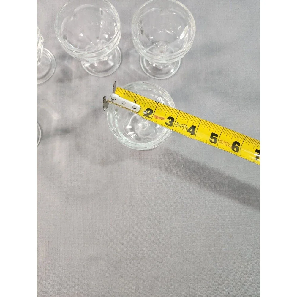 6 Federal Glass? Footed Clear Dessert Cups Ice Cream Dish Sherbet Parfait 3